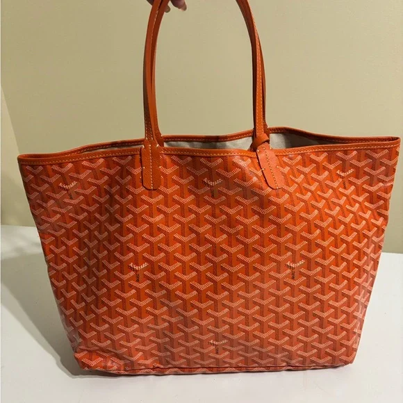 Goyard Orange Geometric Pattern Tote - Picture 2 of 4